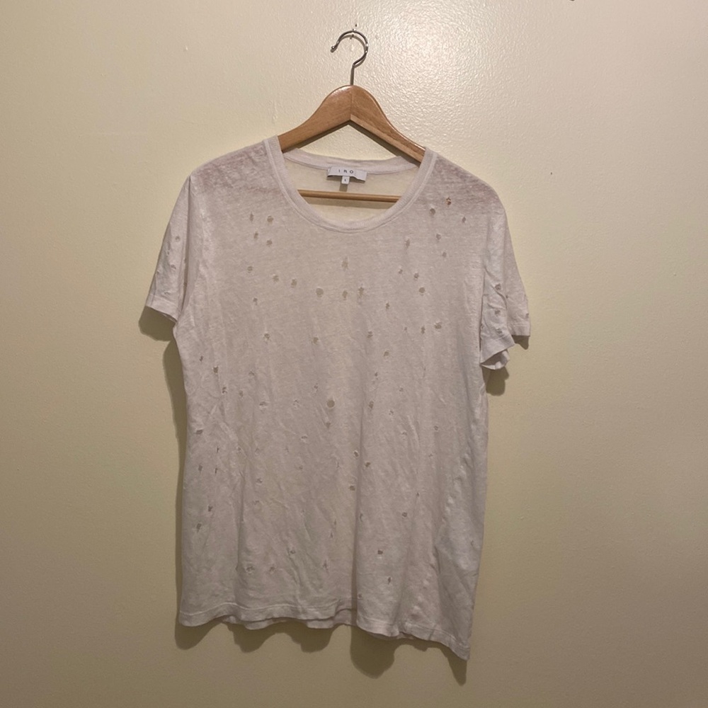 IRO Clay distressed white linen tee. Size L. Very good condition - Picture 3 of 11